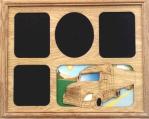 OAKWOOD MULTI-PICTURE FRAME - "SEMI-TRACTOR and TRAILER"